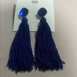 Chic Royal Blue Tassel Earrings